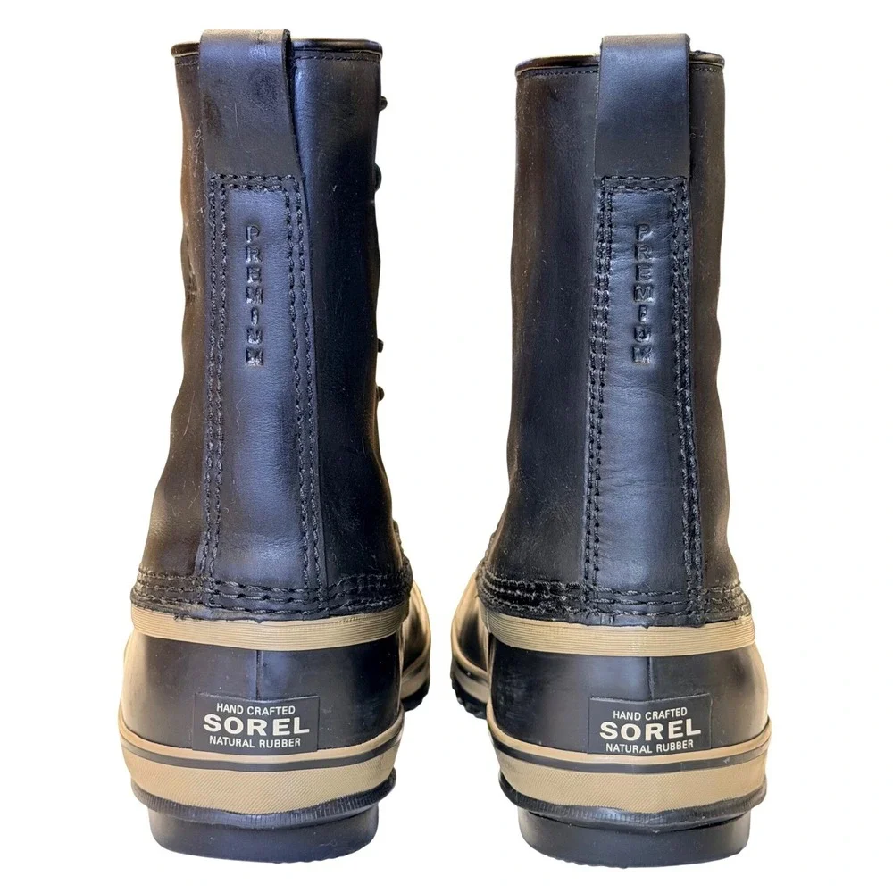 Sorel 1964 T Pac Duck Boots Men 7.5 Black Waterproof Insulated Lined NM2725-010